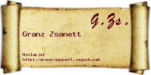 Granz Zsanett névjegykártya